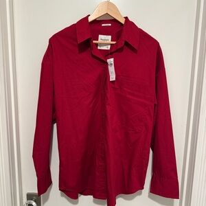 Abercrombie & Fitch Red Button-Up Shirt